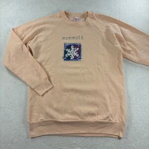 Textile Prints Mammoth‎ Snowflake Sweatshirt Unisex Large Peach Good Vintage 80s